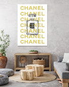 Chanel perfume fashion poster by miguel angel romero franco on GIANT ART - yellow digital drawing