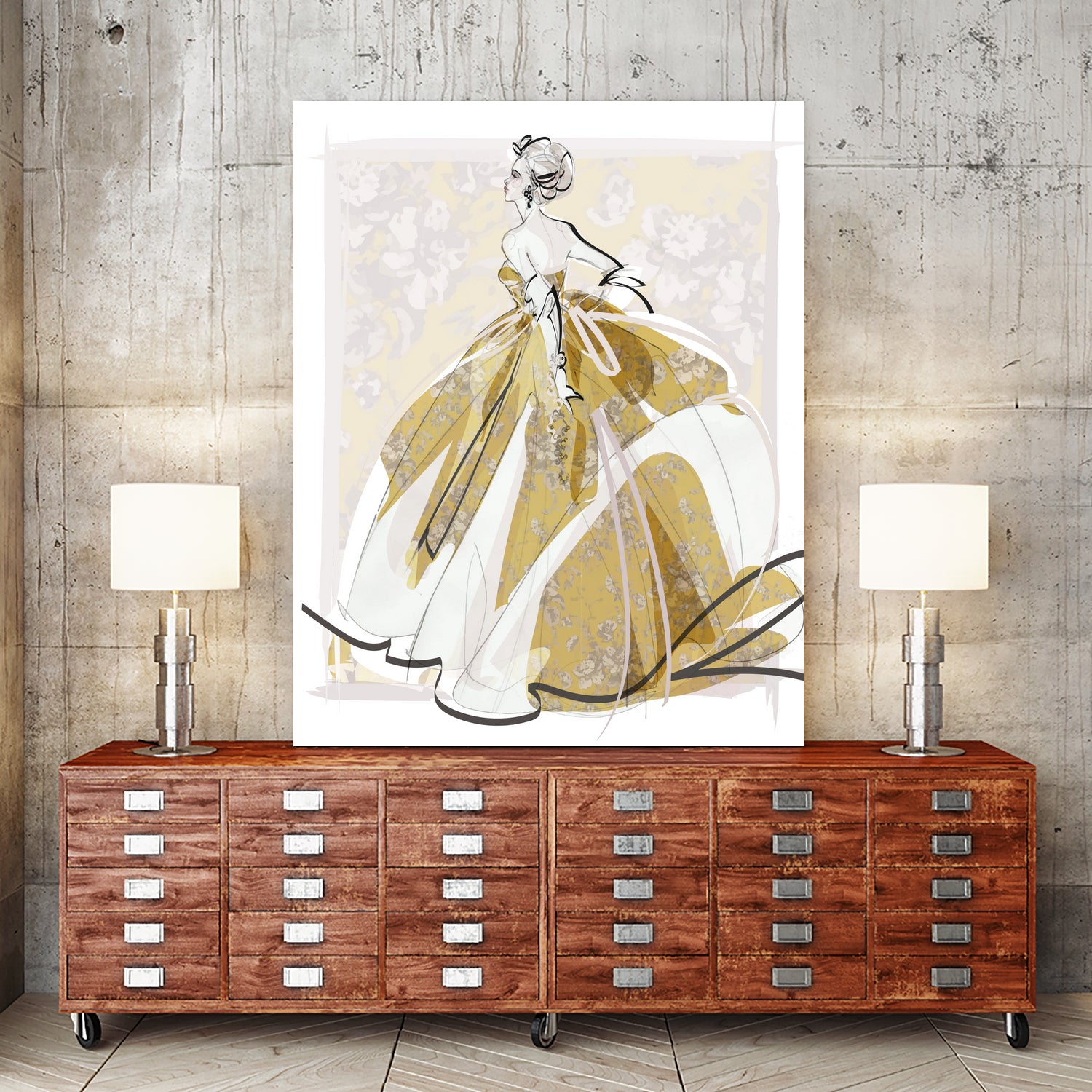 The Golden Gown by Jennifer Griffey on GIANT ART - yellow digital painting