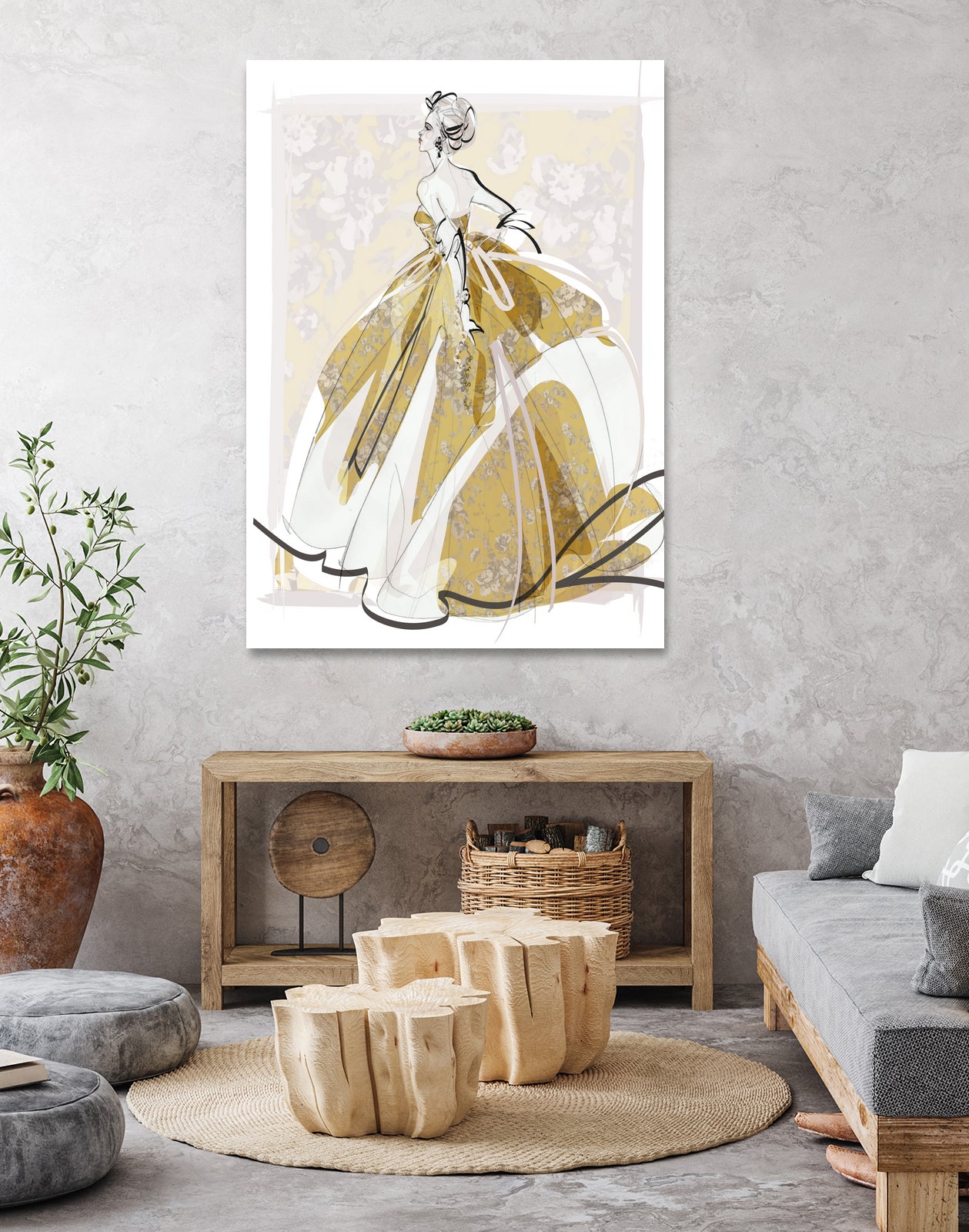 The Golden Gown by Jennifer Griffey on GIANT ART - yellow digital painting