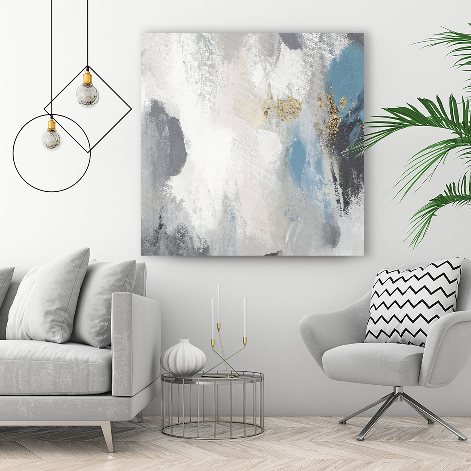 Gray Days II by Pi Studio on GIANT ART - blue mixed media