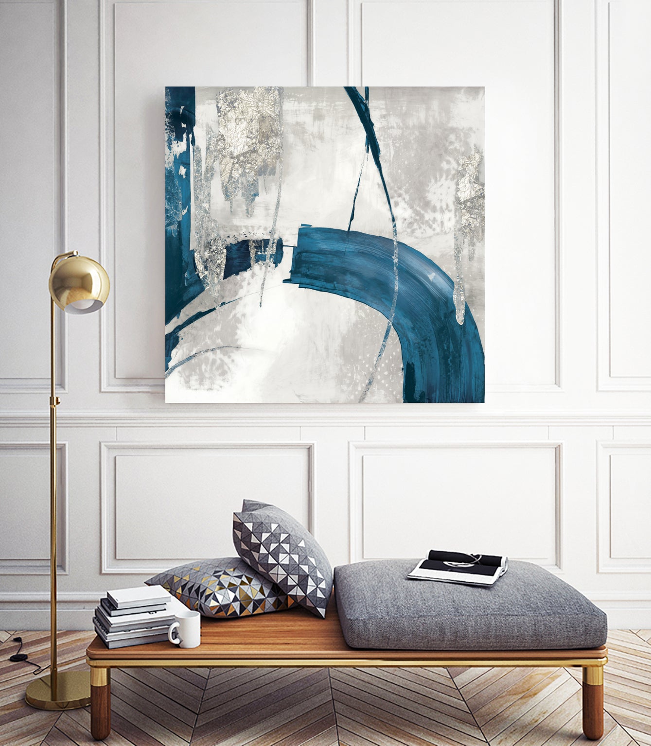 Black Ink I Indigo Version by Pi Studio on GIANT ART - blue mixed media