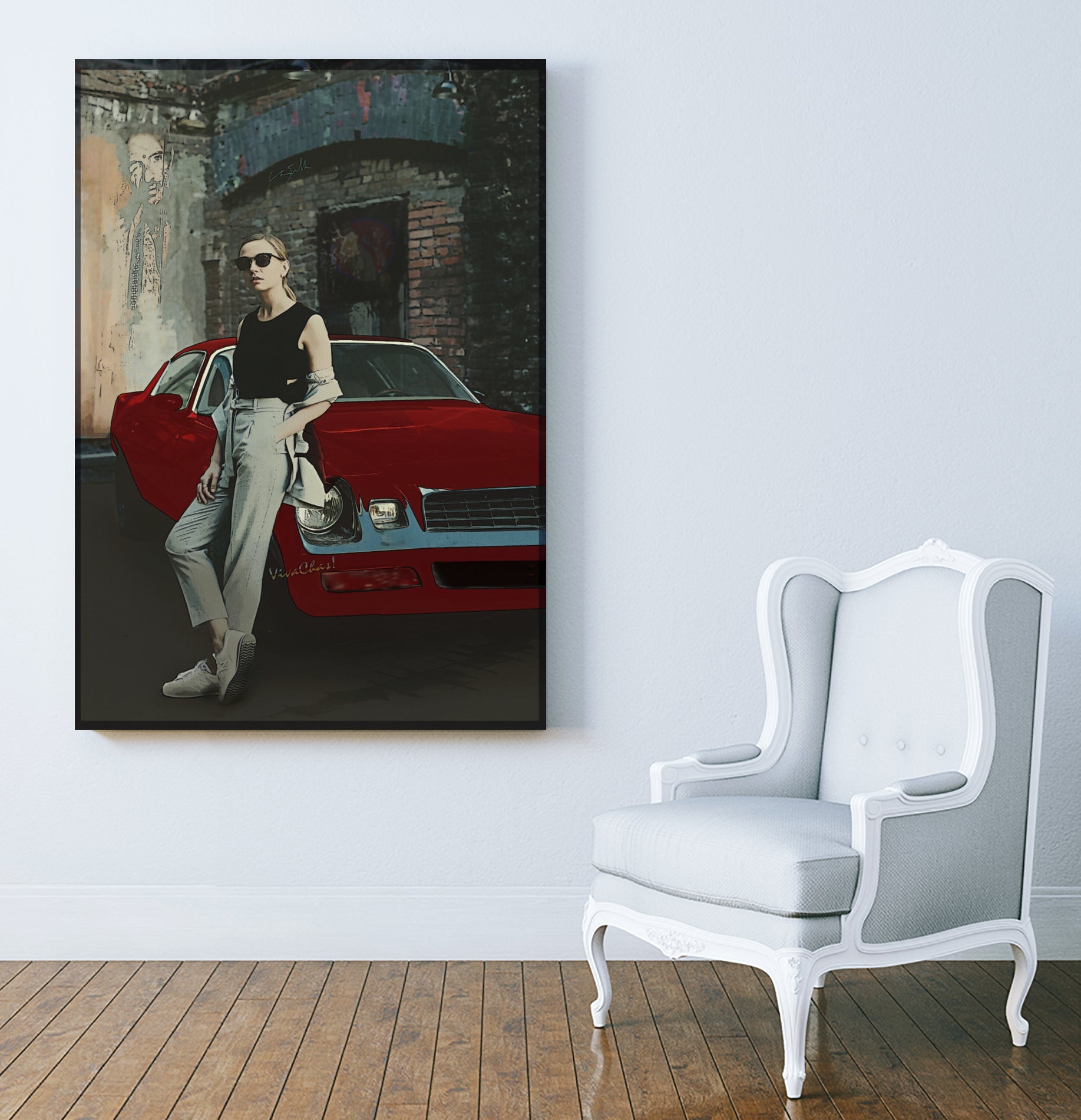 The Girl and Her Old Man's Ride by charles sinklier on GIANT ART - gray digital painting