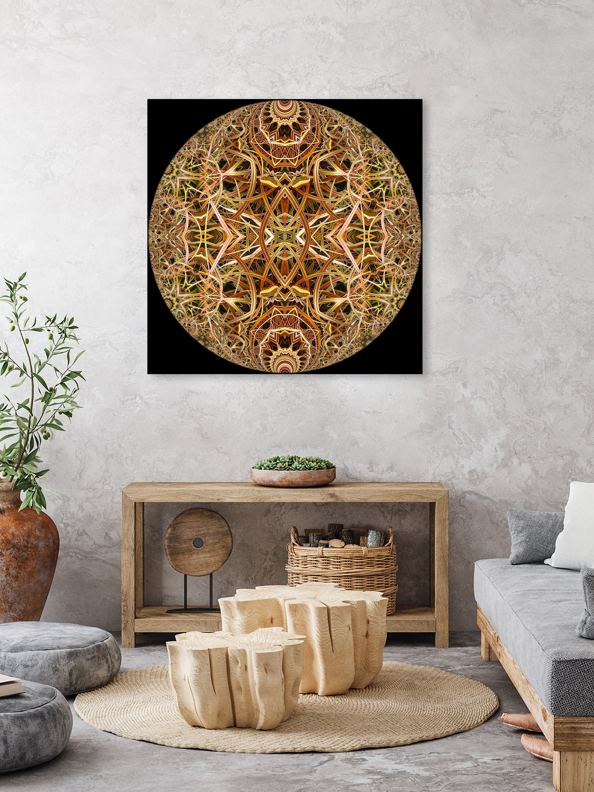 Red Grasses 3 Mandala by Digital Crafts on GIANT ART - brown photo illustration
