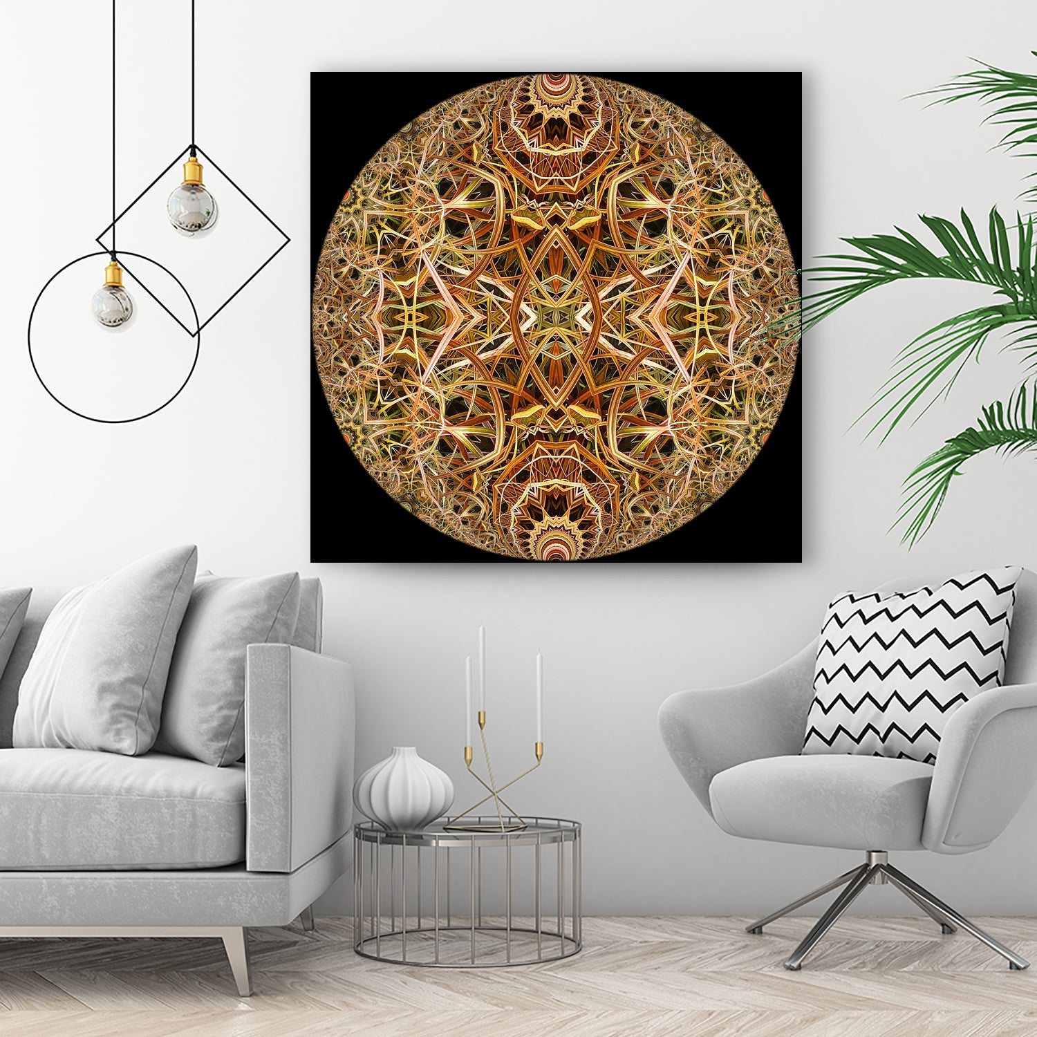Red Grasses 3 Mandala by Digital Crafts on GIANT ART - brown photo illustration