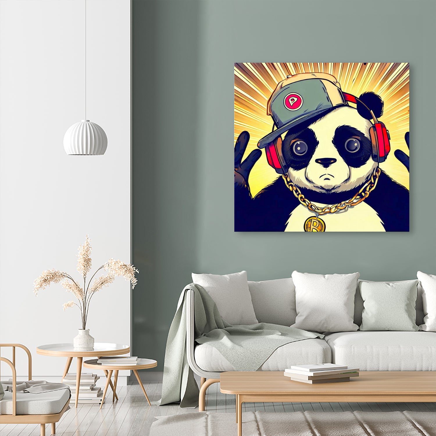 Panda Bear I Am a DJ 14 by OTIS PORRITT on GIANT ART - black digital painting