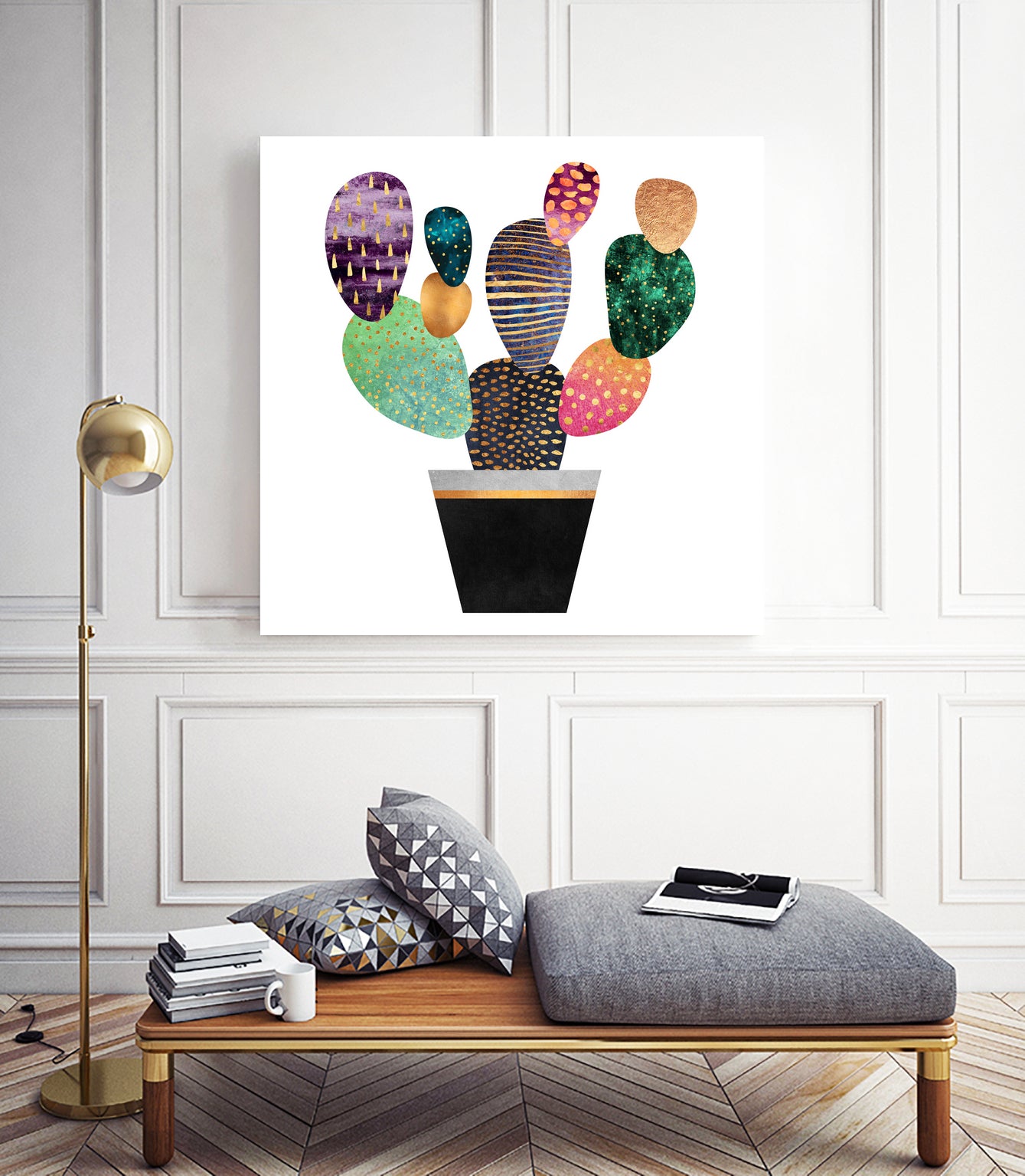Pretty Cactus by Elisabeth Fredriksson on GIANT ART - blue mixed media