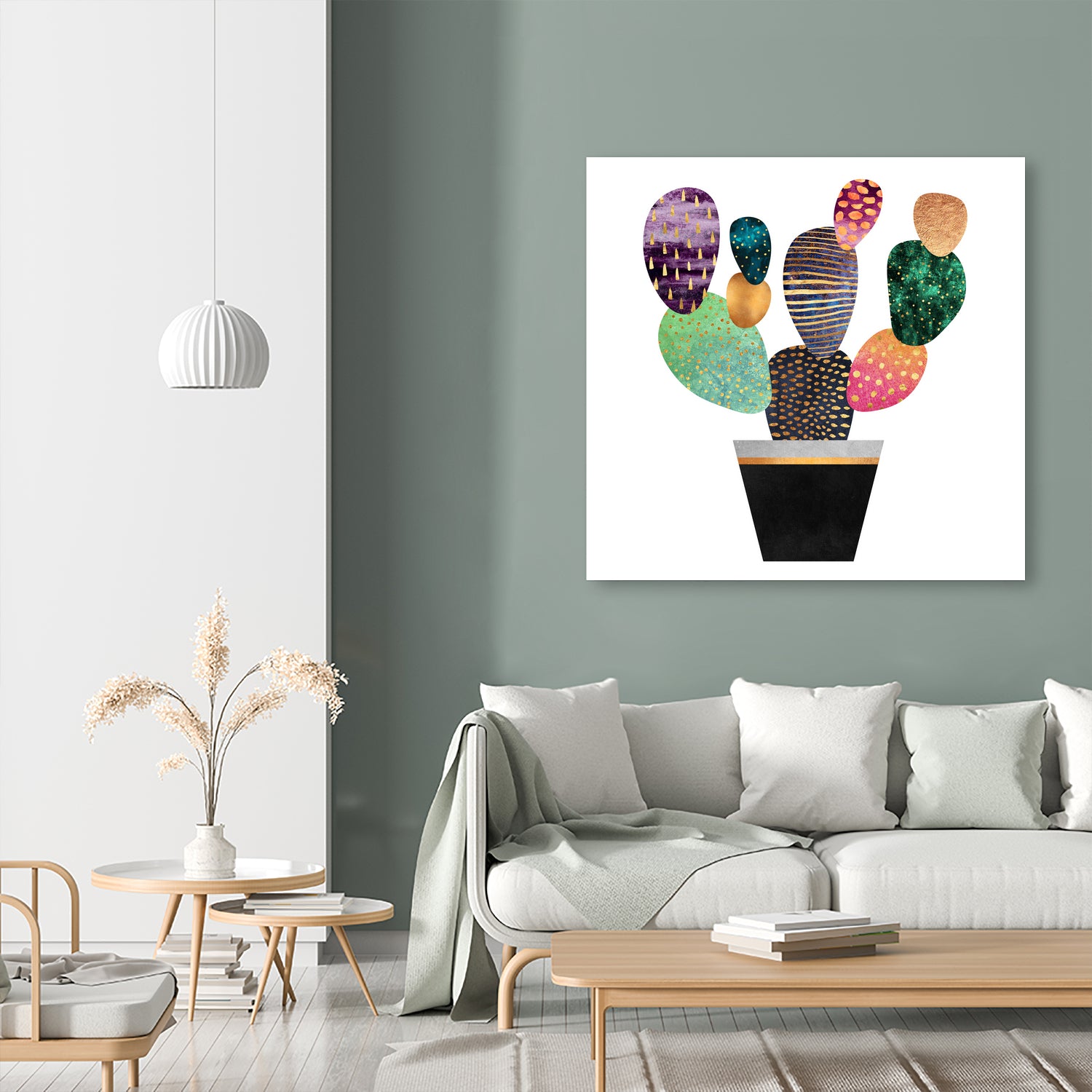 Pretty Cactus by Elisabeth Fredriksson on GIANT ART - blue mixed media