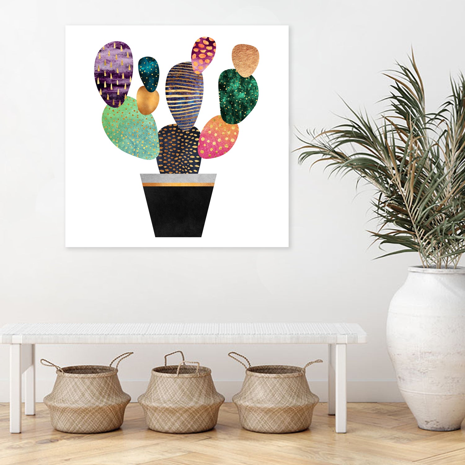 Pretty Cactus by Elisabeth Fredriksson on GIANT ART - blue mixed media