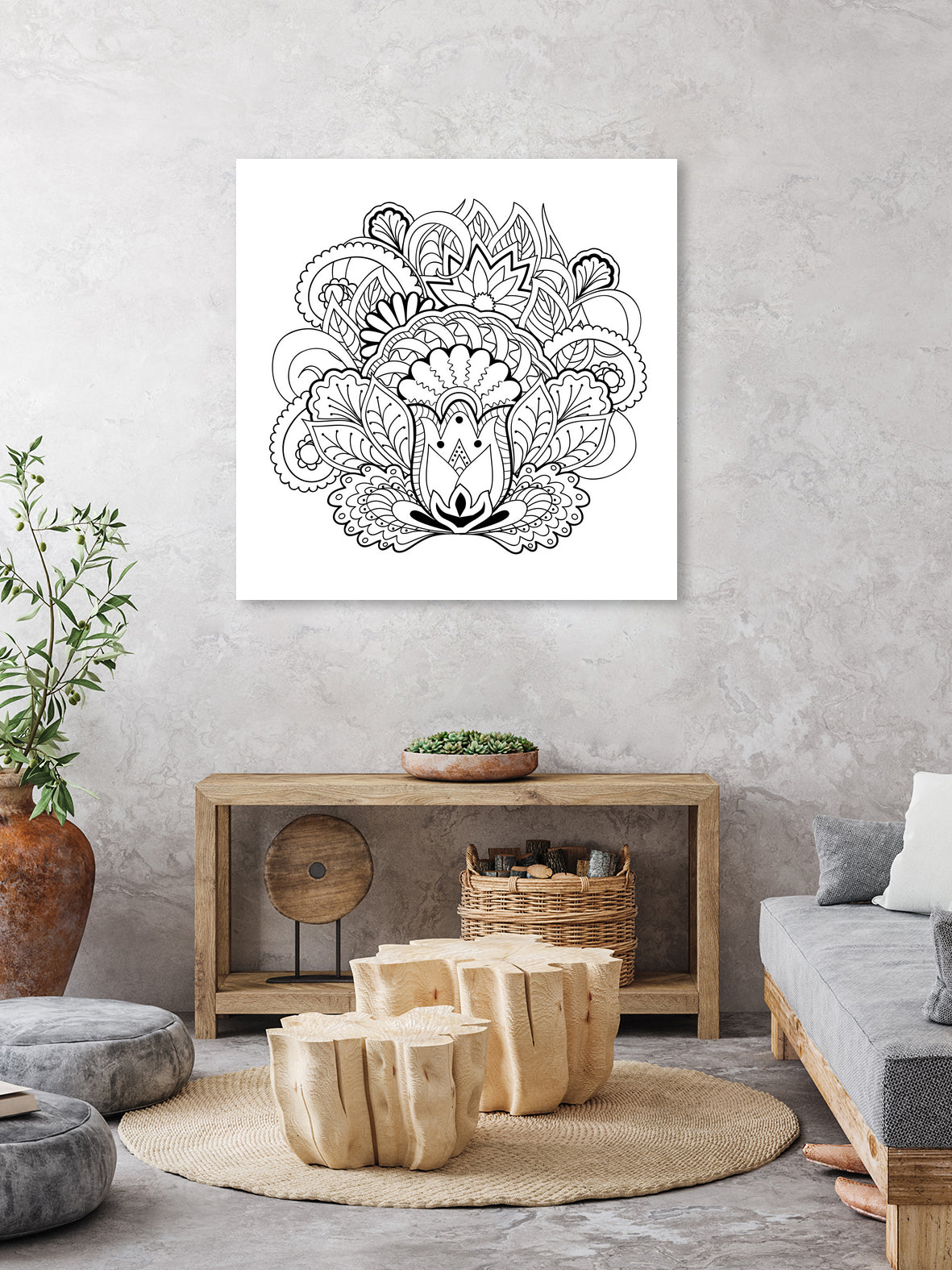 black&white zen-like composition by Galyna Novykova on GIANT ART - white digital drawing