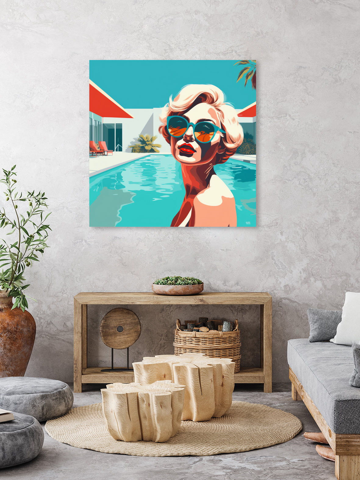 SWIMMING POOL by Sauter Claudia on GIANT ART - blue digital painting