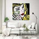Crying Girl wipes tears by money by Artem Avetisyan on GIANT ART - yellow digital drawing