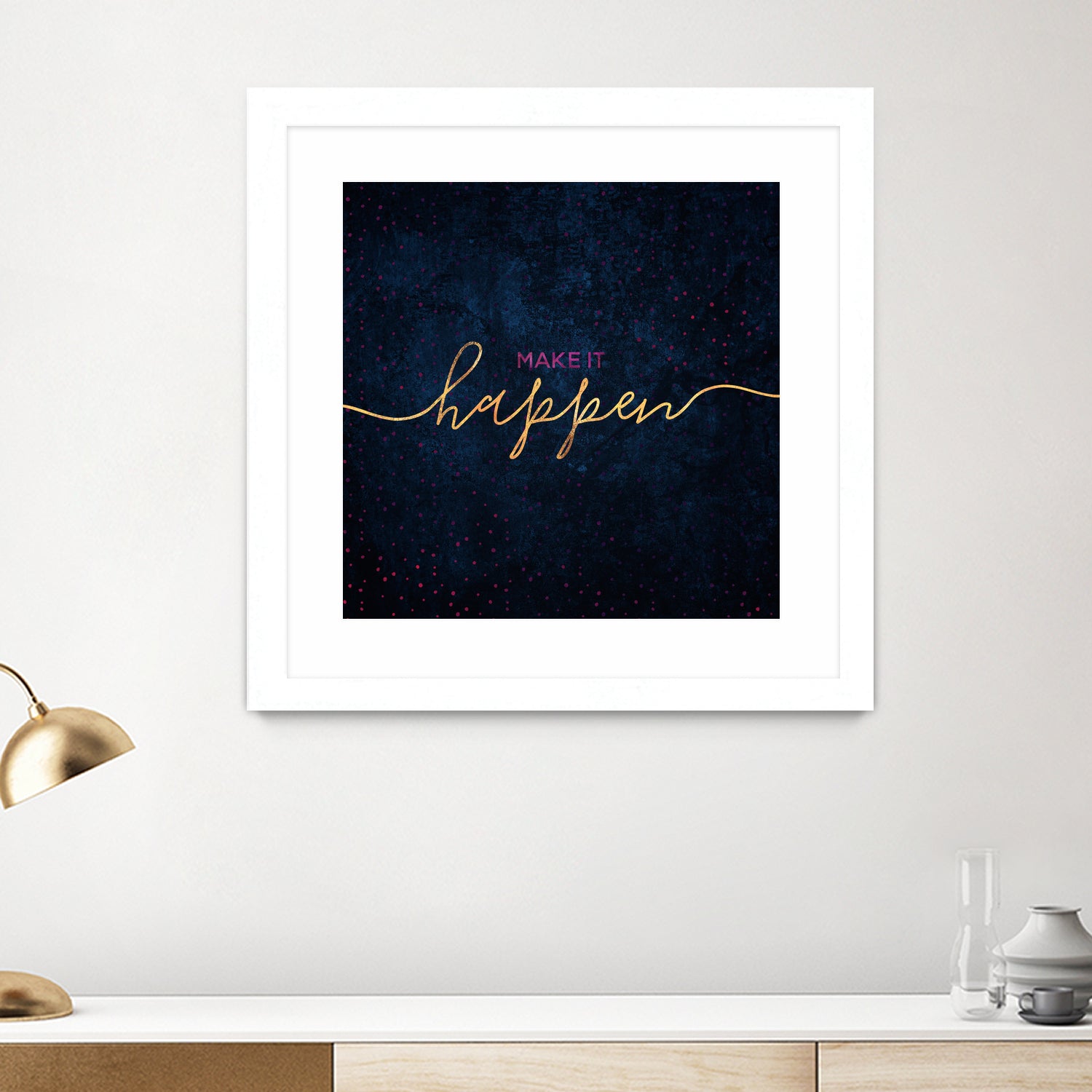 Make it happen / 2 by Elisabeth Fredriksson on GIANT ART - blue typography