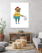 gin pug by Ashley Percival on GIANT ART - white digital drawing