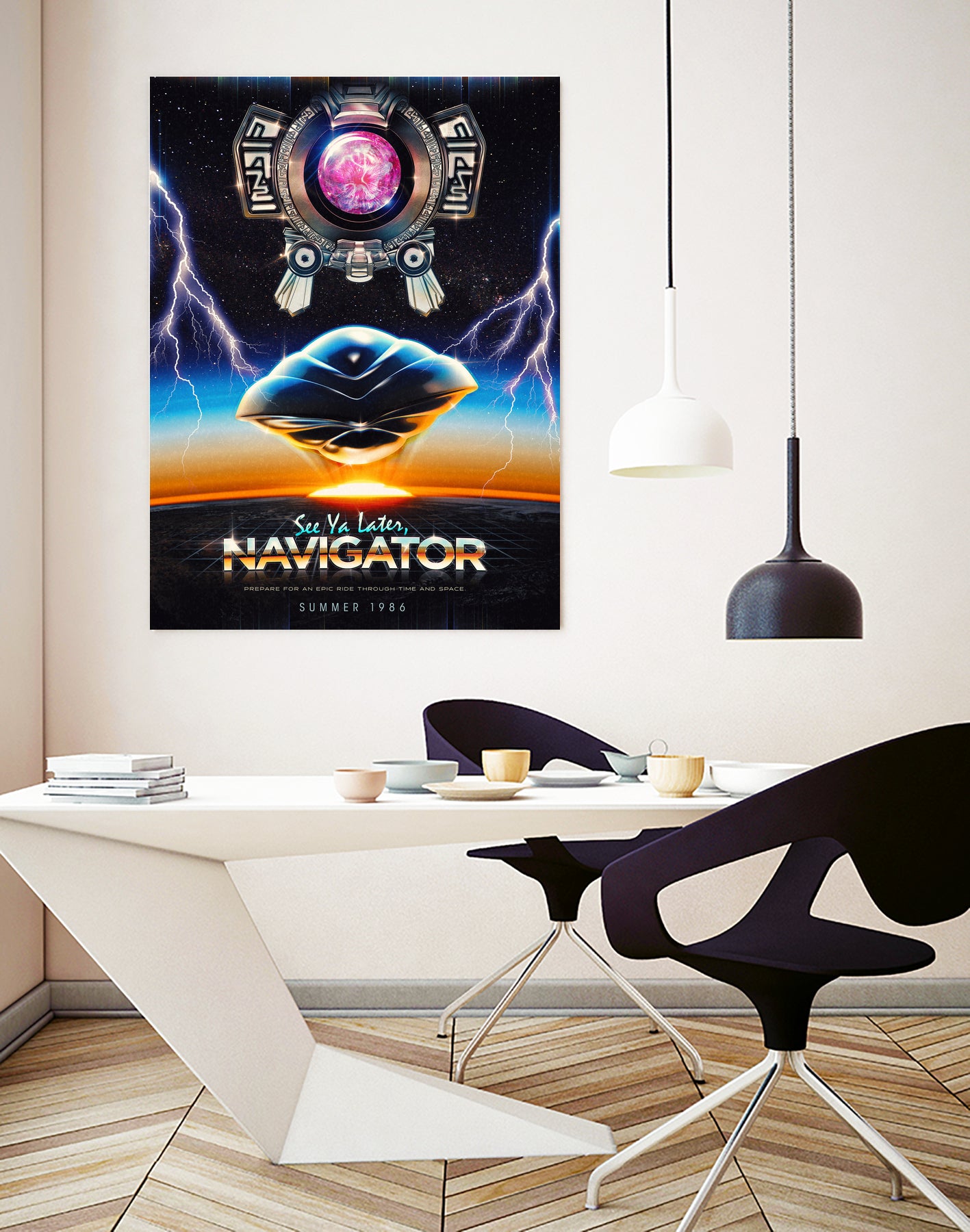 Flight of the Navigator Inspired Retro Poster by Barrett Biggers on GIANT ART - black vector illustration