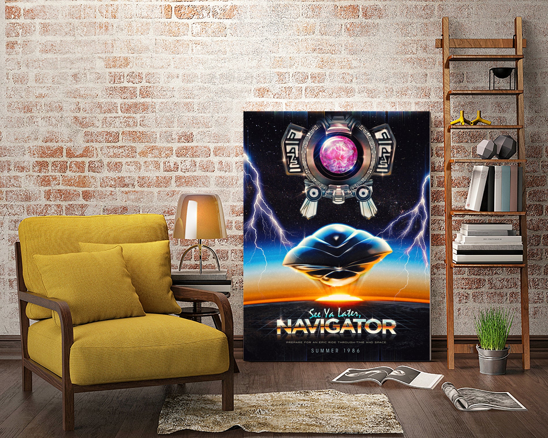 Flight of the Navigator Inspired Retro Poster by Barrett Biggers on GIANT ART - black vector illustration