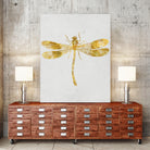 Golden Dragonfly by Patrycja Polechonska on GIANT ART - gray mixed media
