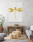 Golden Dragonfly by Patrycja Polechonska on GIANT ART - gray mixed media