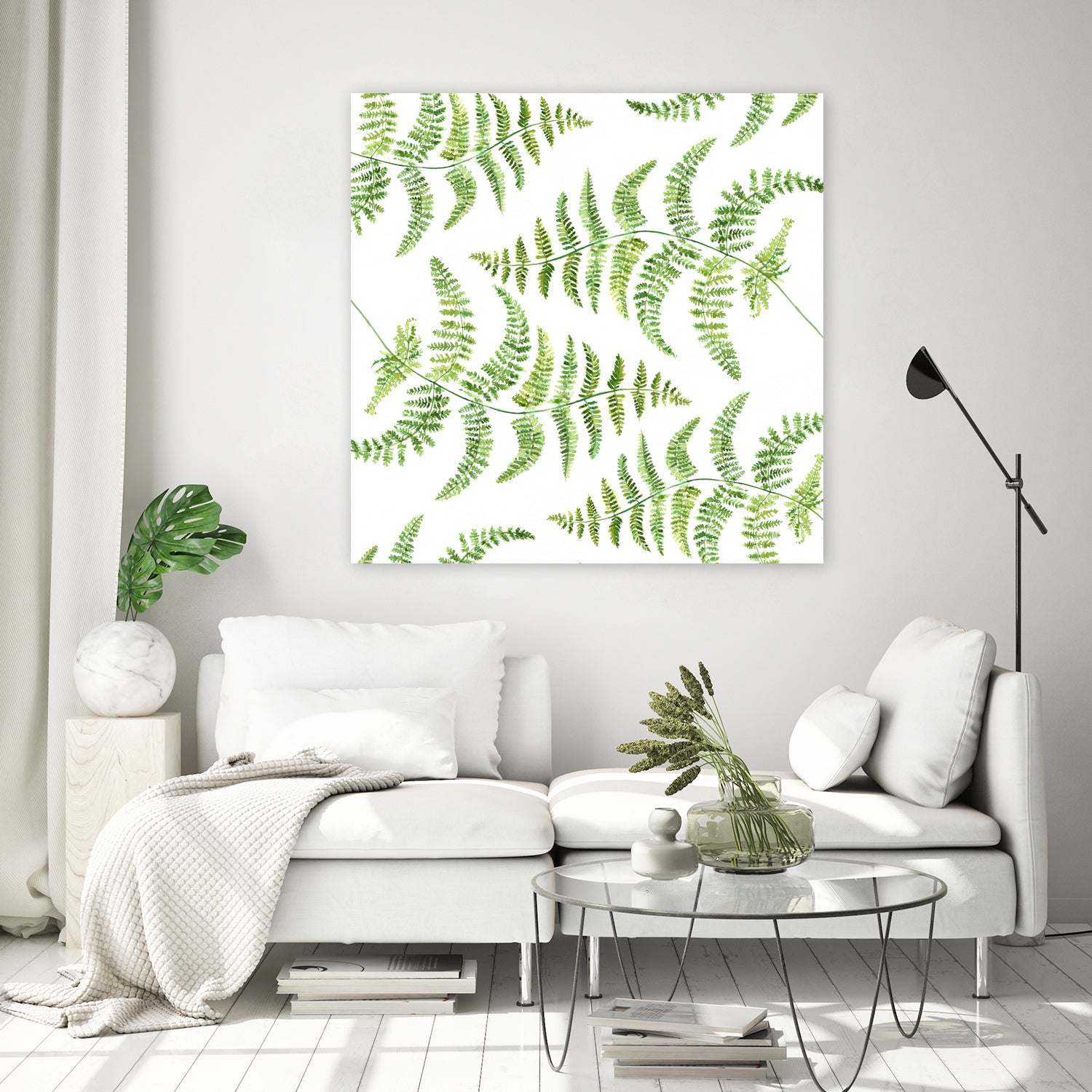 Fern pattern by Polina Ganzina on GIANT ART - white mixed media