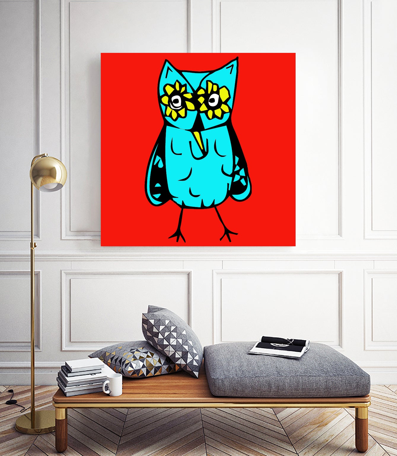 Rebel Owl by Tina Franco on GIANT ART - red digital drawing