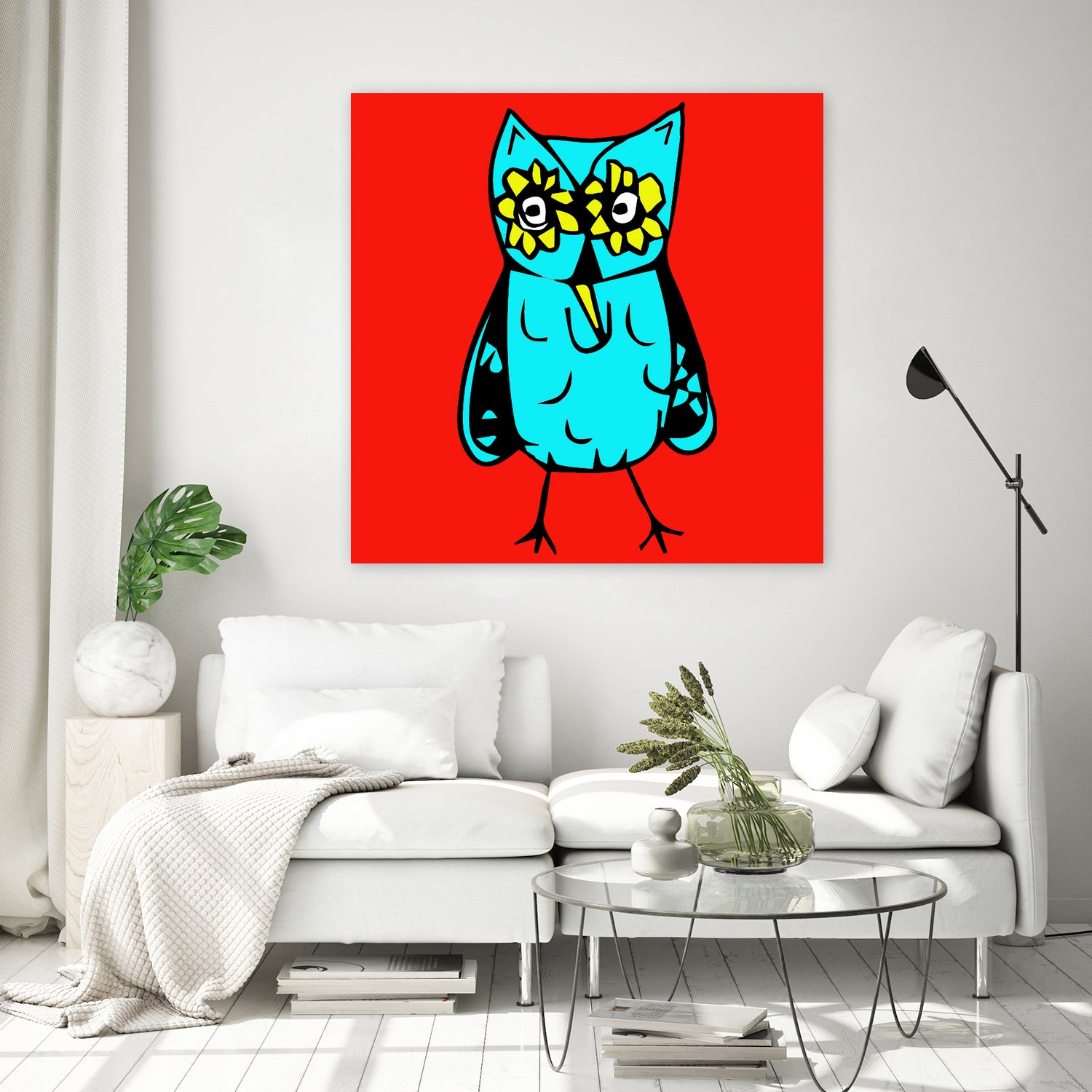 Rebel Owl by Tina Franco on GIANT ART - red digital drawing