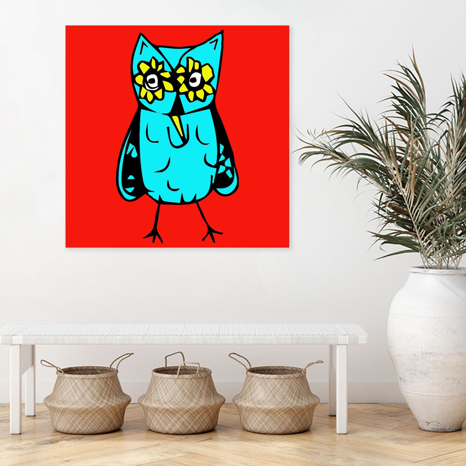 Rebel Owl by Tina Franco on GIANT ART - red digital drawing