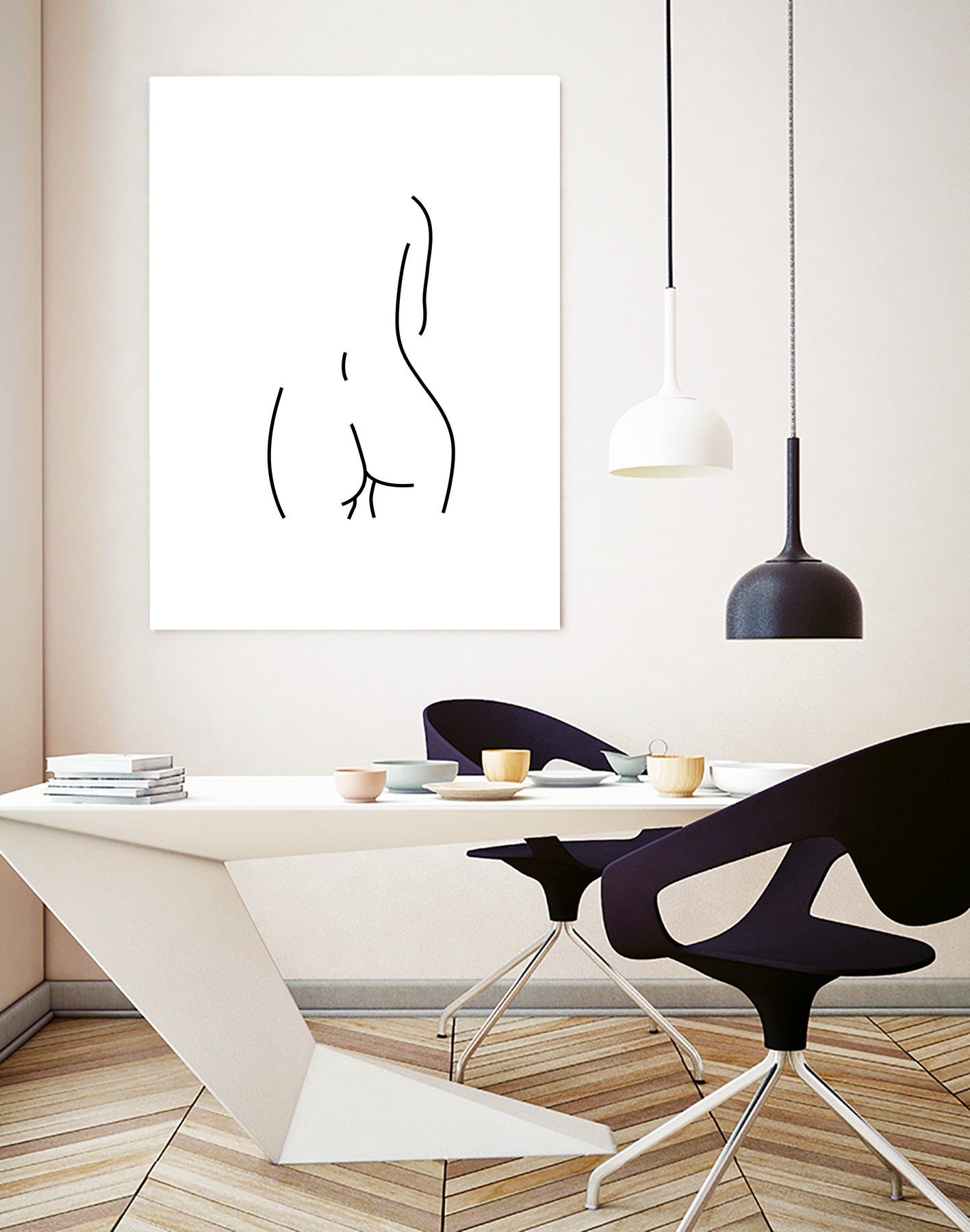 DERRIERE nude line art by Karli Florence on GIANT ART - white digital drawing