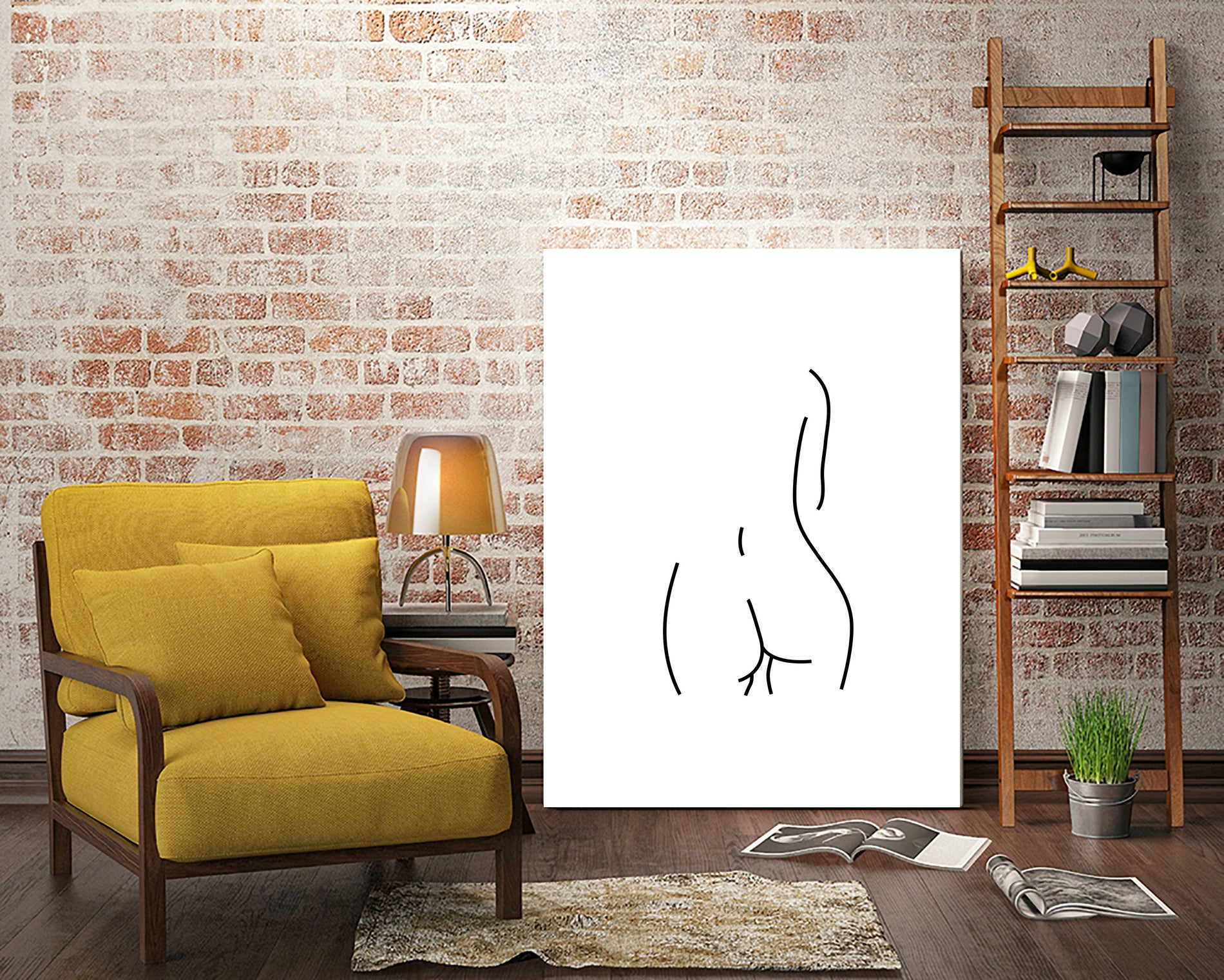 DERRIERE nude line art by Karli Florence on GIANT ART - white digital drawing