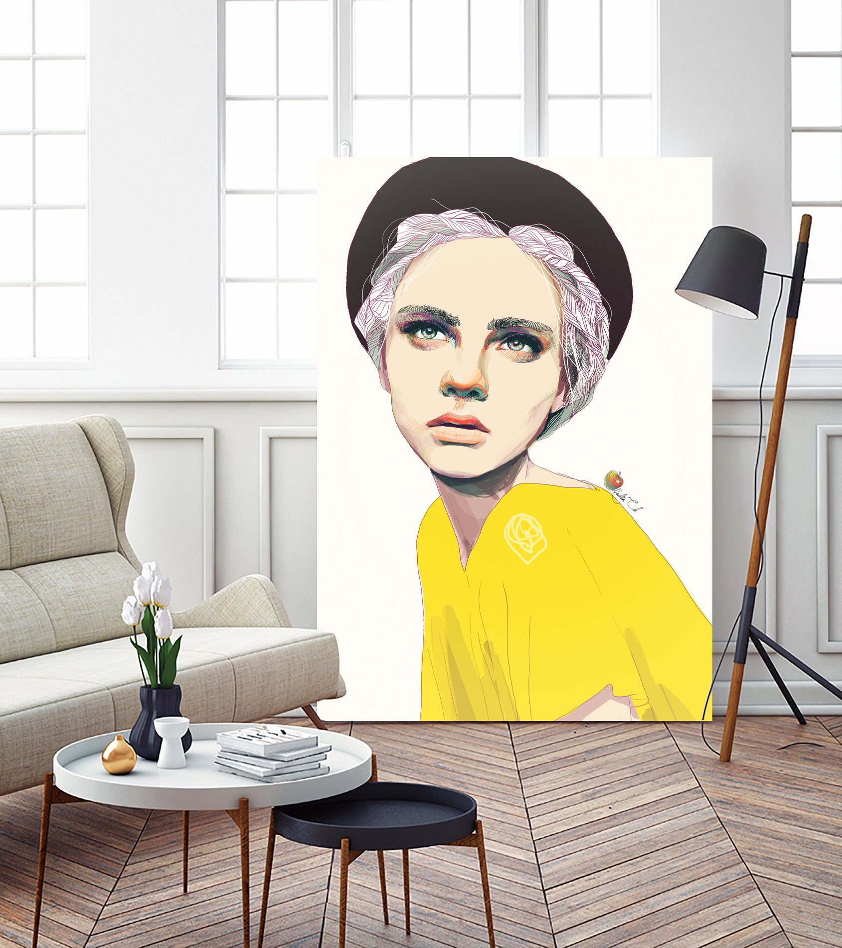 Nastya2 by Nadiia Cherkasova on GIANT ART - yellow digital drawing