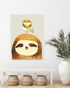 sloth and owl by Ashley Percival on GIANT ART - gray character design