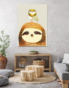 sloth and owl by Ashley Percival on GIANT ART - gray character design