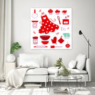 New folk original ICONOGRAPHY in Shop by Bee and Glow ART Illustrations on GIANT ART - red digital drawing