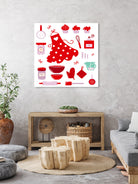 New folk original ICONOGRAPHY in Shop by Bee and Glow ART Illustrations on GIANT ART - red digital drawing