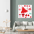 New folk original ICONOGRAPHY in Shop by Bee and Glow ART Illustrations on GIANT ART - red digital drawing