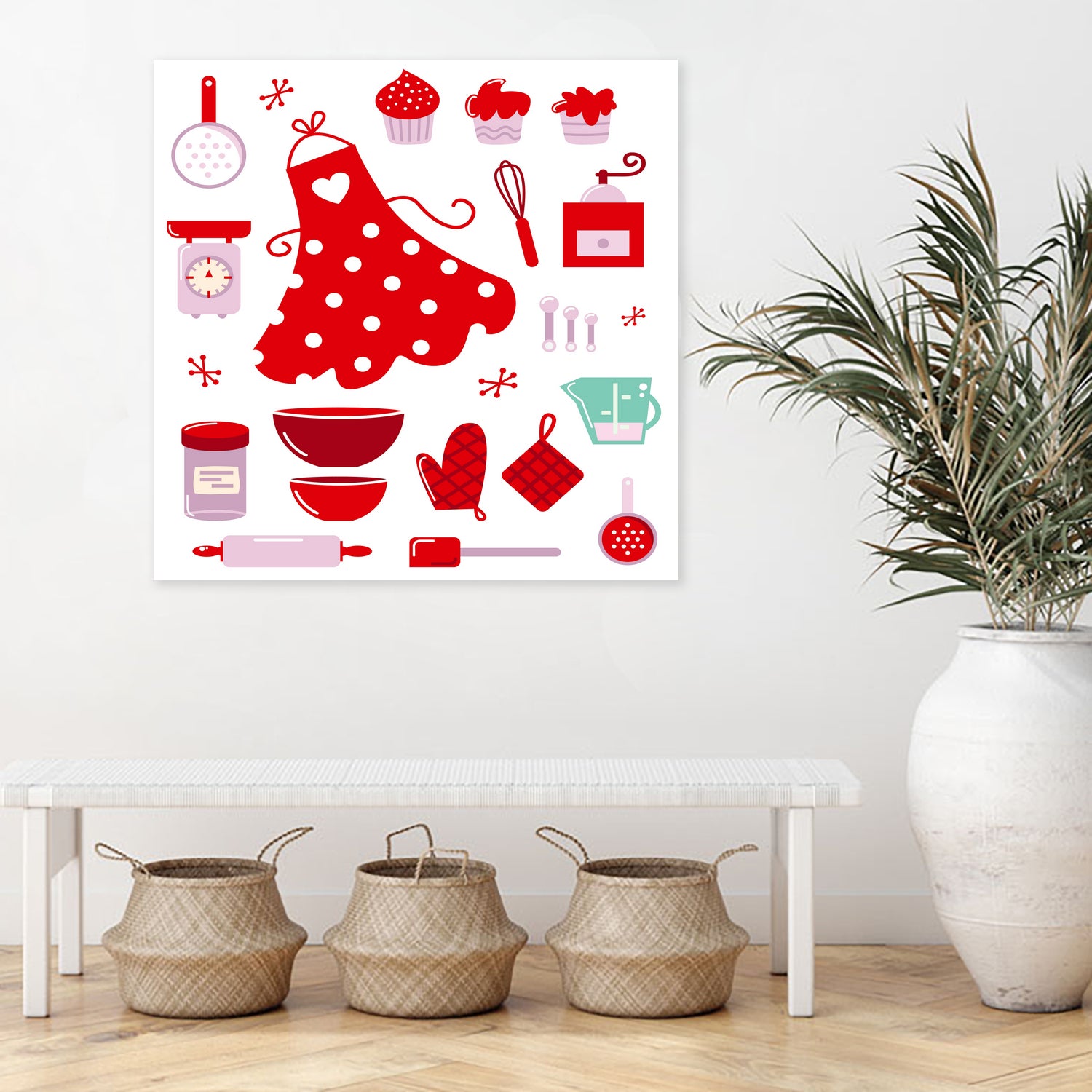 New folk original ICONOGRAPHY in Shop by Bee and Glow ART Illustrations on GIANT ART - red digital drawing