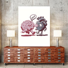 brain fighting with heart by edson ramos on GIANT ART - red digital drawing