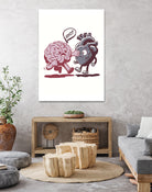 brain fighting with heart by edson ramos on GIANT ART - red digital drawing