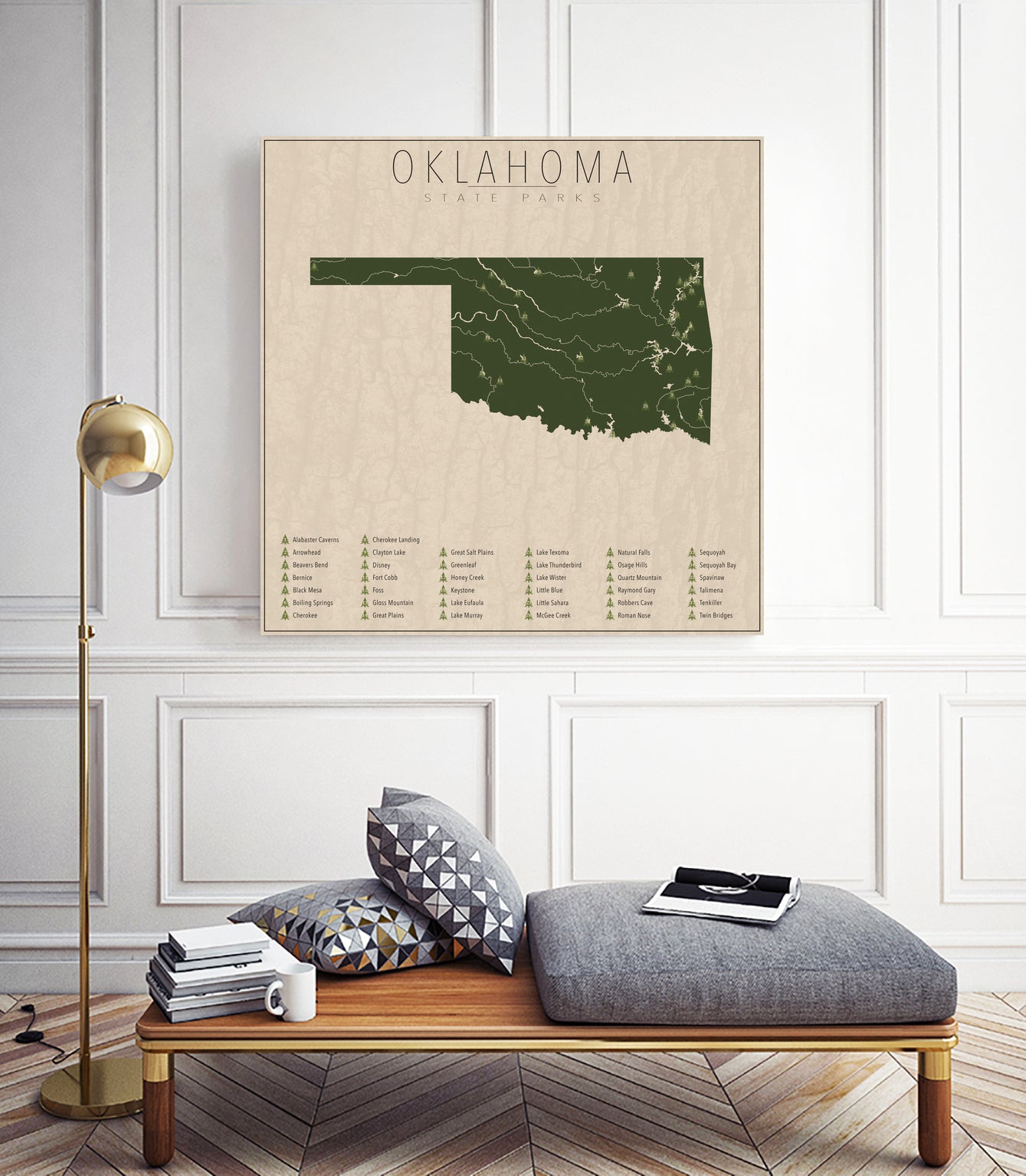 Oklahoma Parks by Finlay McNevin on GIANT ART - green typography