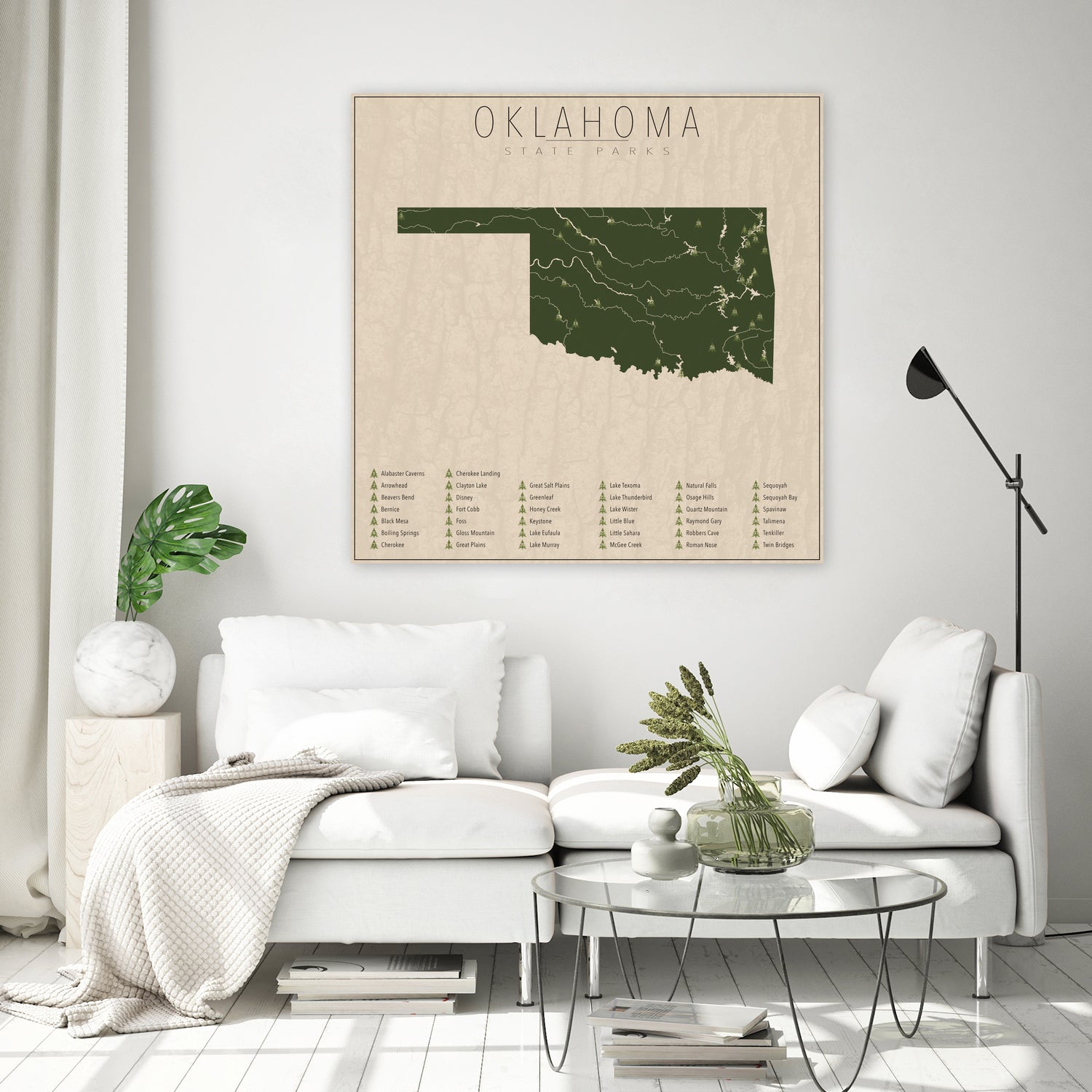 Oklahoma Parks by Finlay McNevin on GIANT ART - green typography