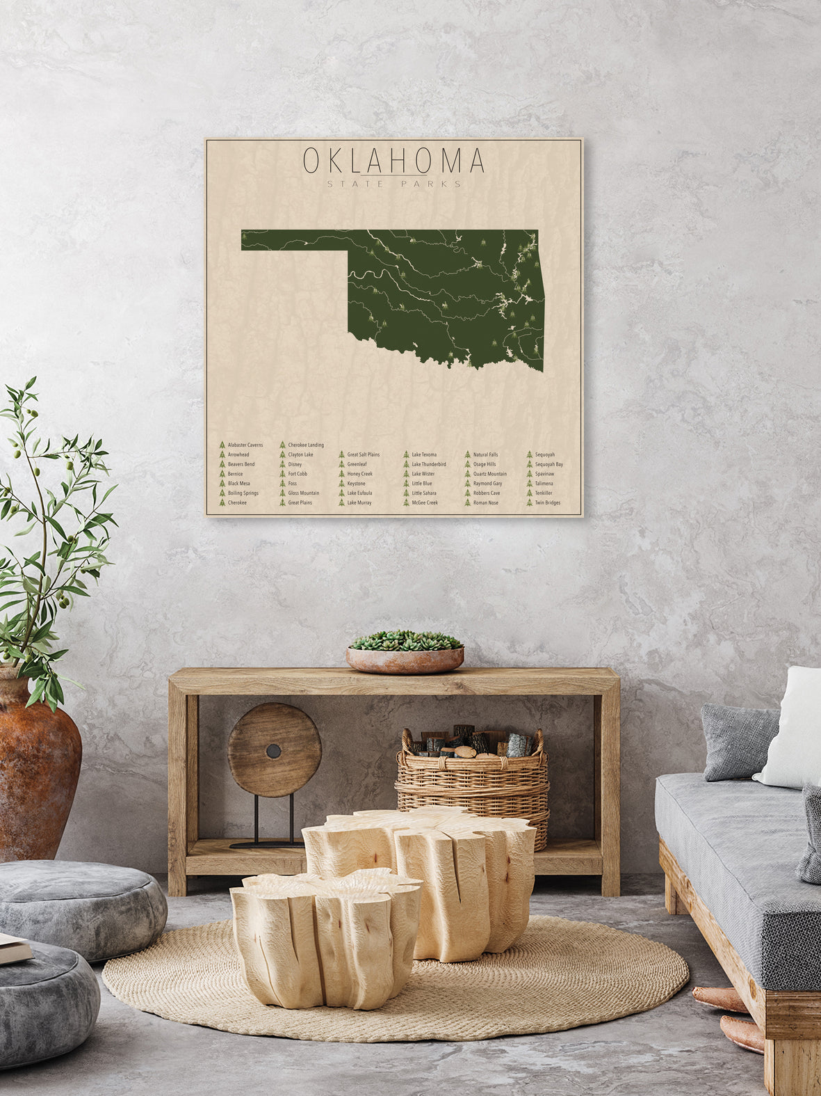 Oklahoma Parks by Finlay McNevin on GIANT ART - green typography