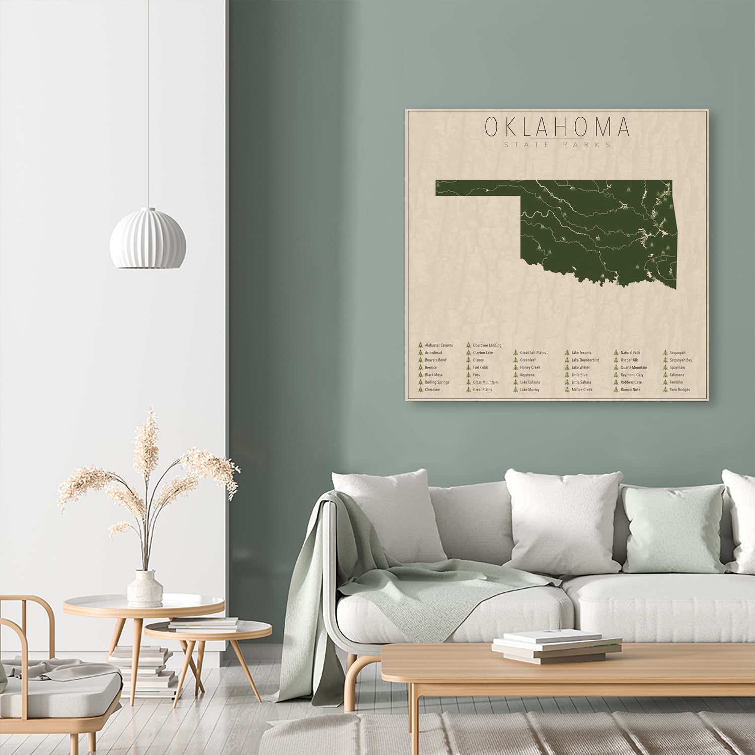 Oklahoma Parks by Finlay McNevin on GIANT ART - green typography