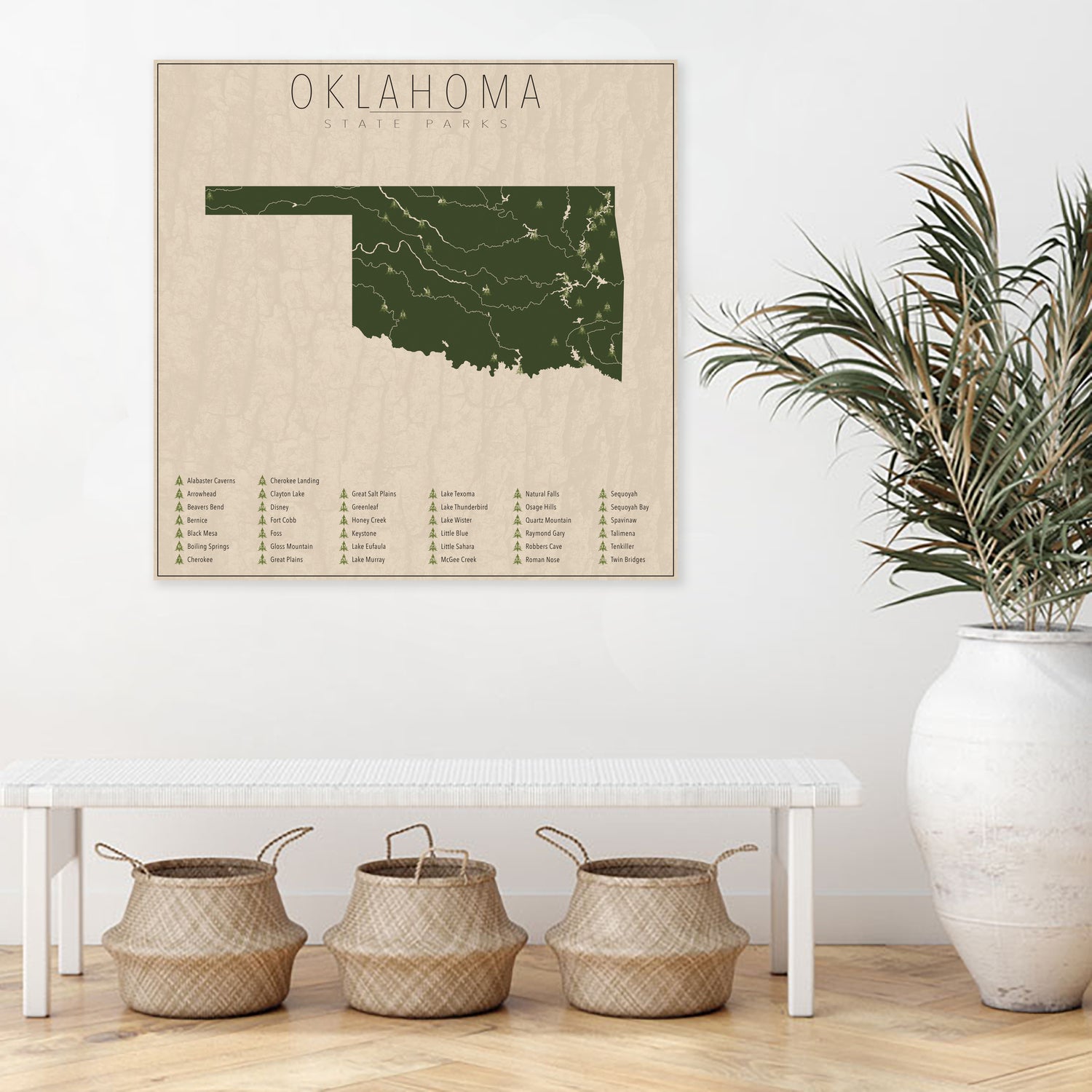 Oklahoma Parks by Finlay McNevin on GIANT ART - green typography