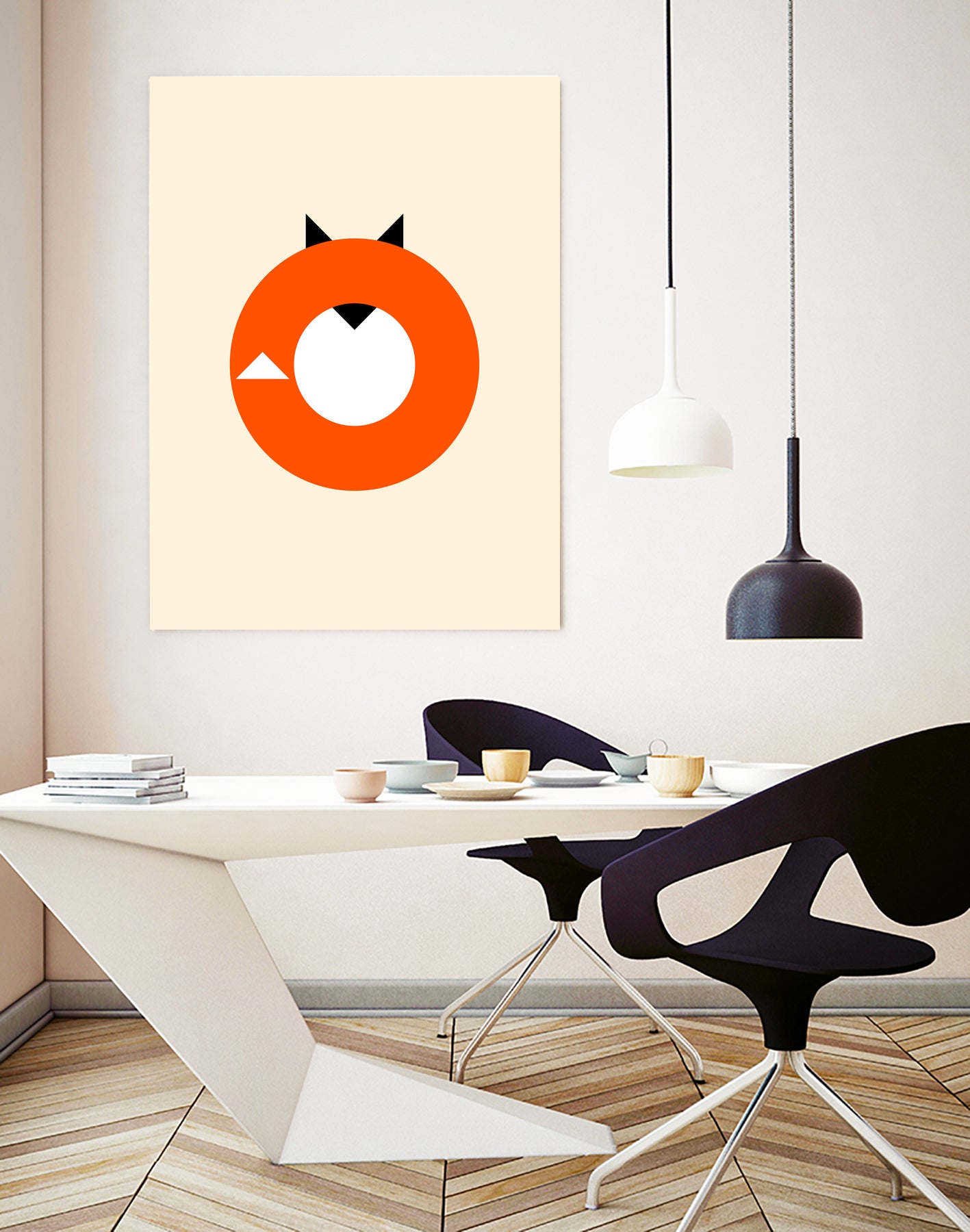 A Most Minimalist Fox by Nicholas Ely on GIANT ART - white vector illustration