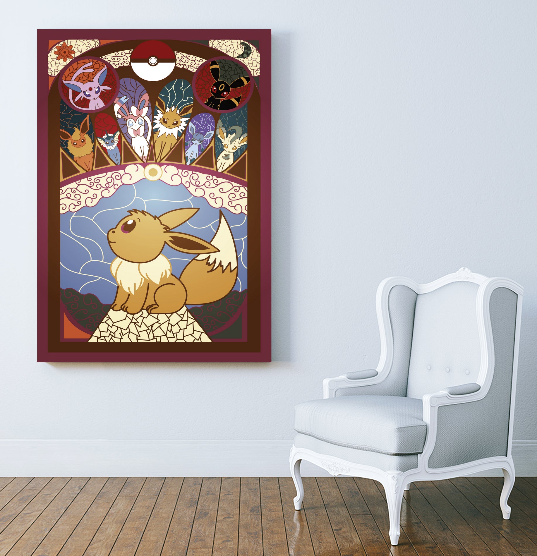 Stained Glass Eevee by Erin Fitzgerald on GIANT ART - fuchsia digital drawing