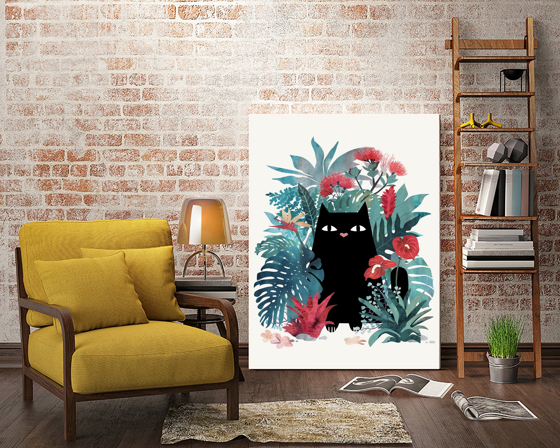 Popoki by Michelle Bothe on GIANT ART - green digital painting