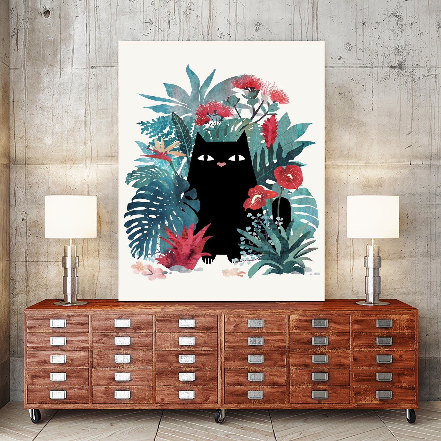 Popoki by Michelle Bothe on GIANT ART - green digital painting