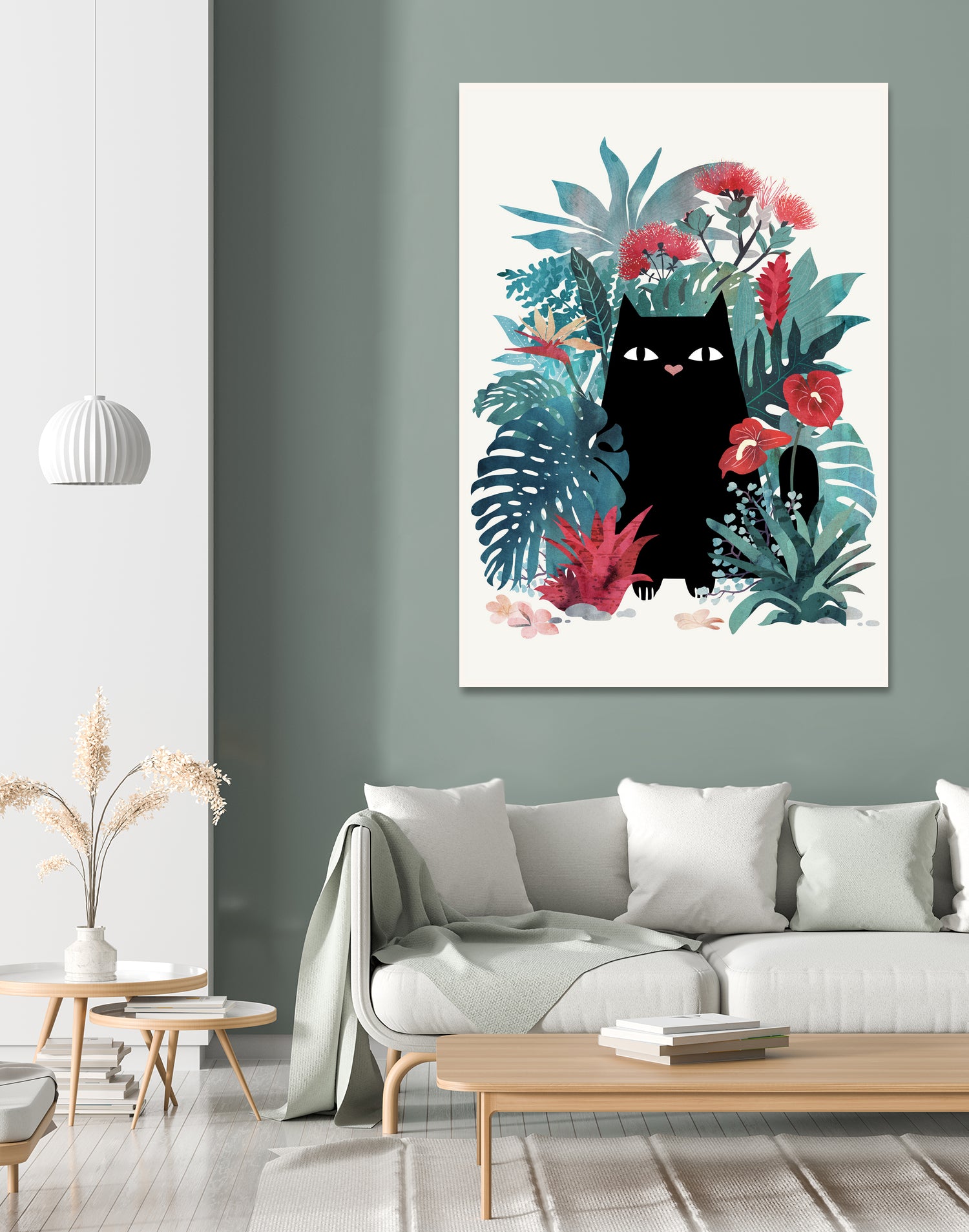 Popoki by Michelle Bothe on GIANT ART - green digital painting