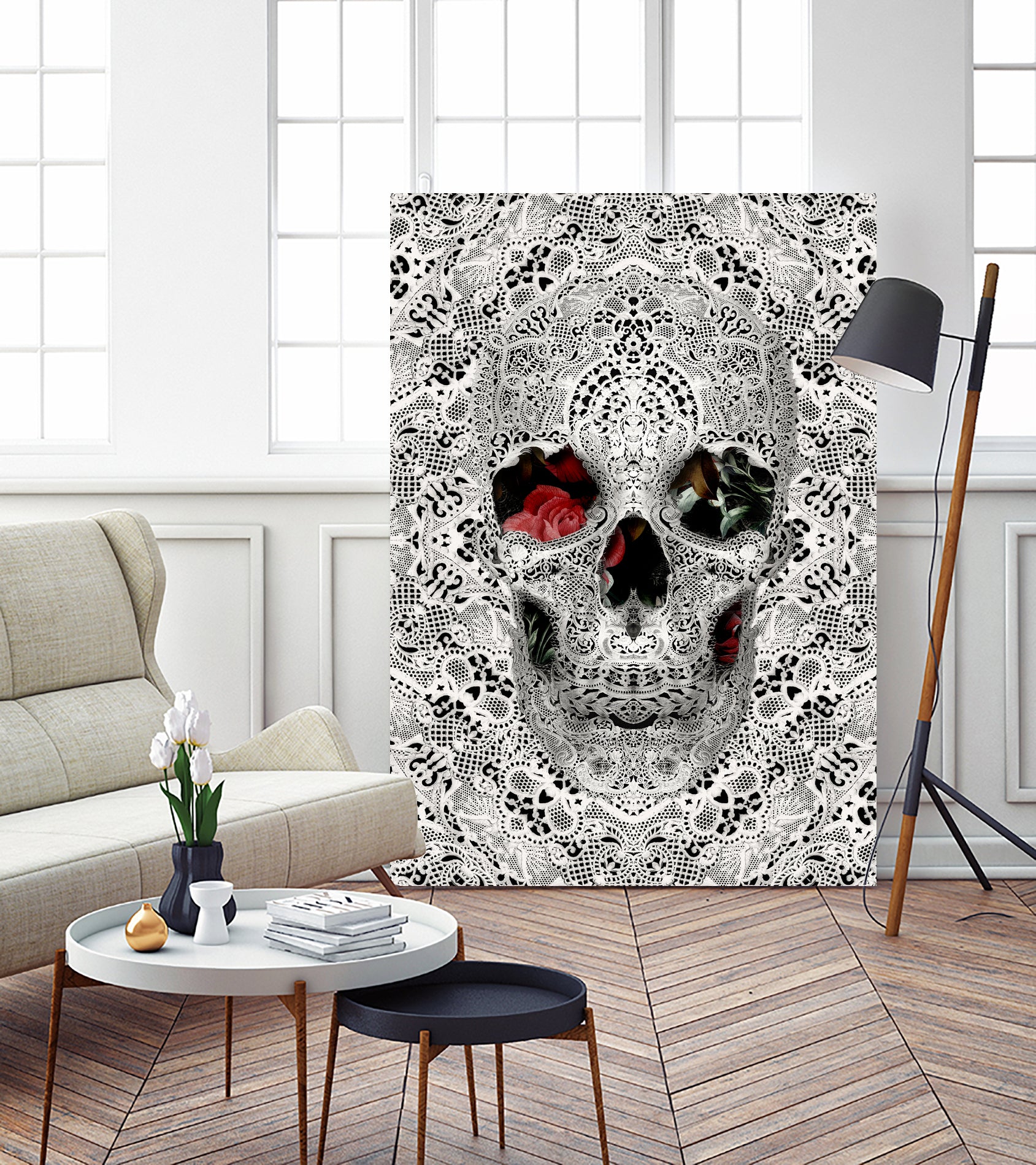 Lace Skull Light by Ali Gulec on GIANT ART - white photo illustration