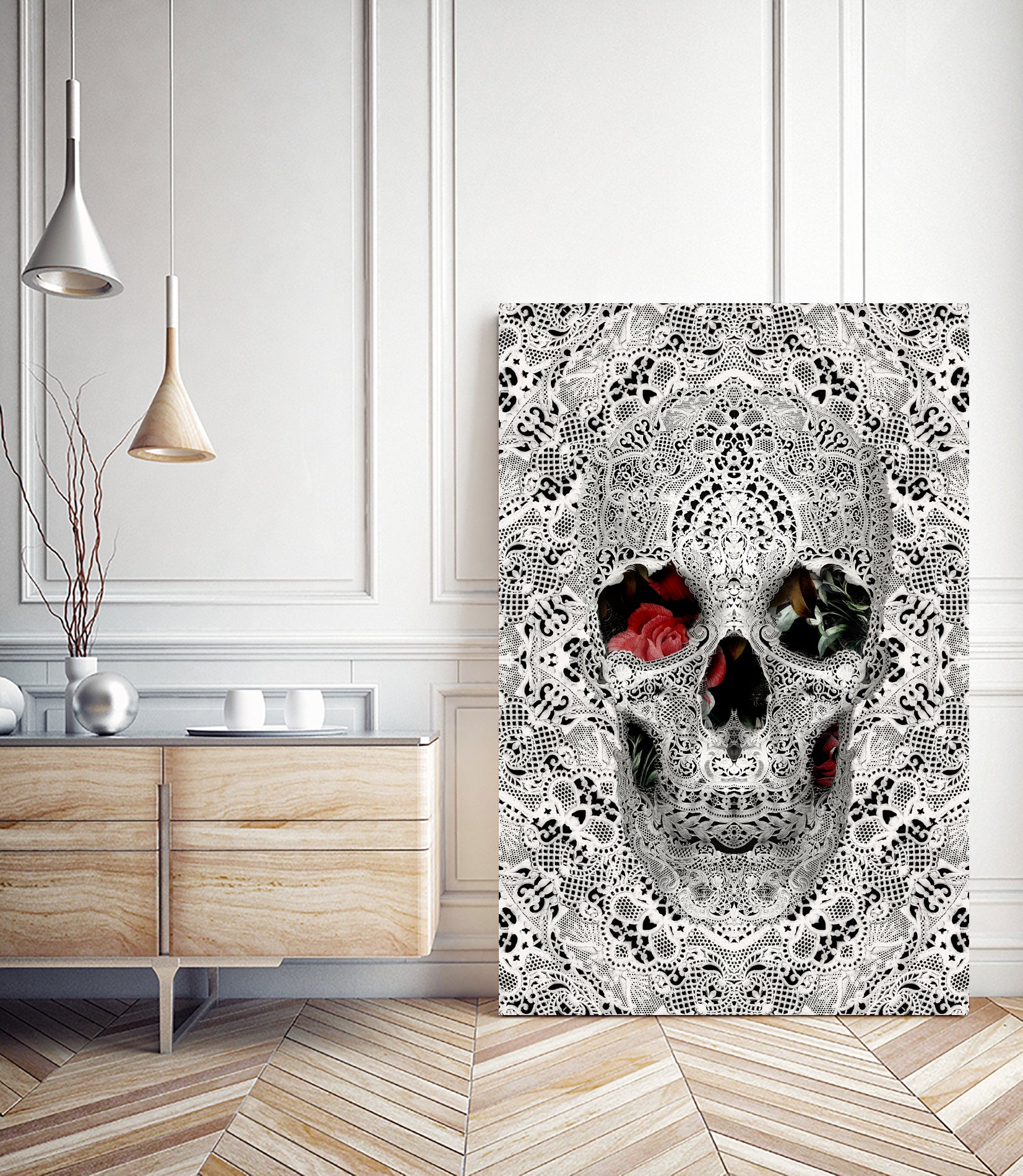 Lace Skull Light by Ali Gulec on GIANT ART - white photo illustration