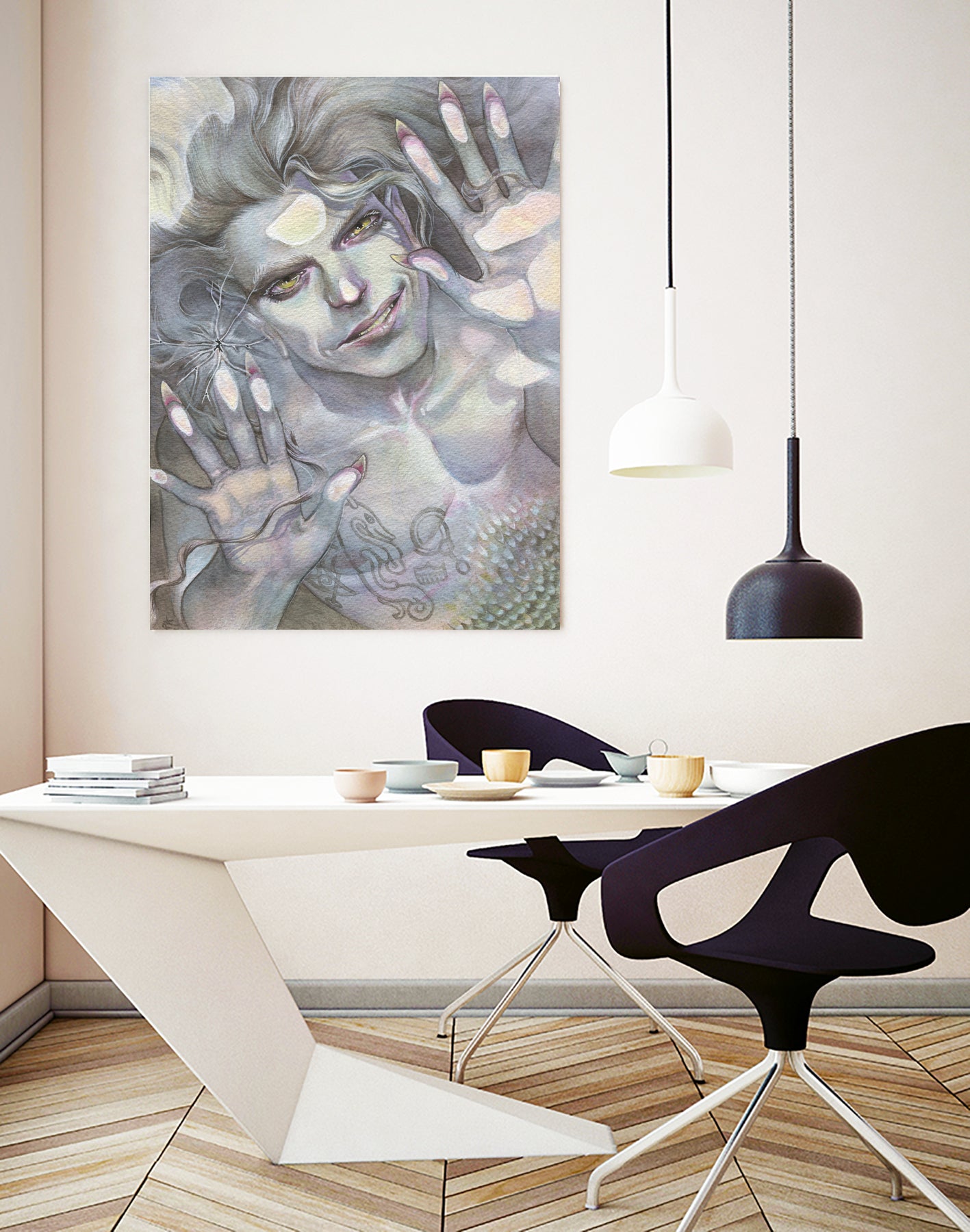 Merman of Orkney by Roisin Kelly on GIANT ART - blue character design