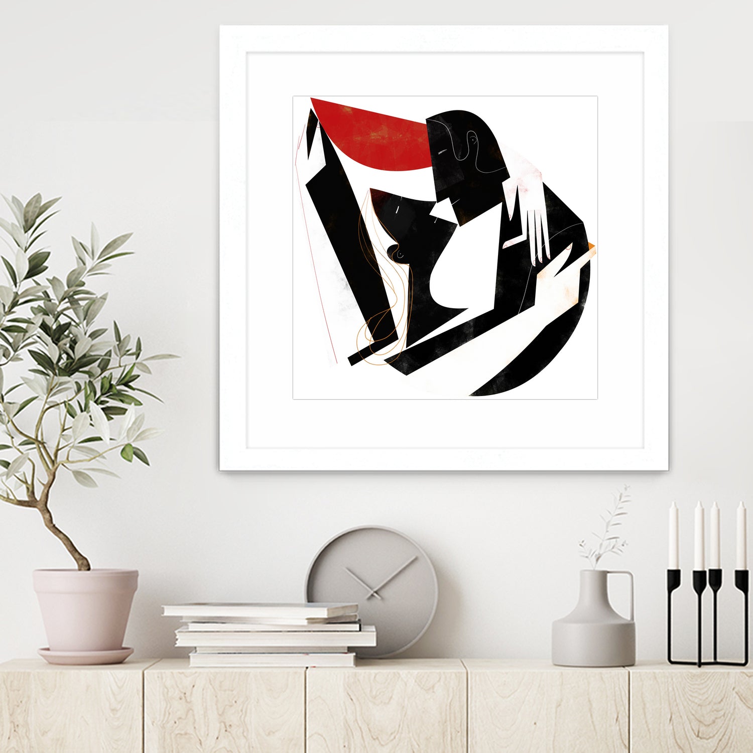 The Kiss II in Black and Red by Gregory Baldwin on GIANT ART - black digital painting